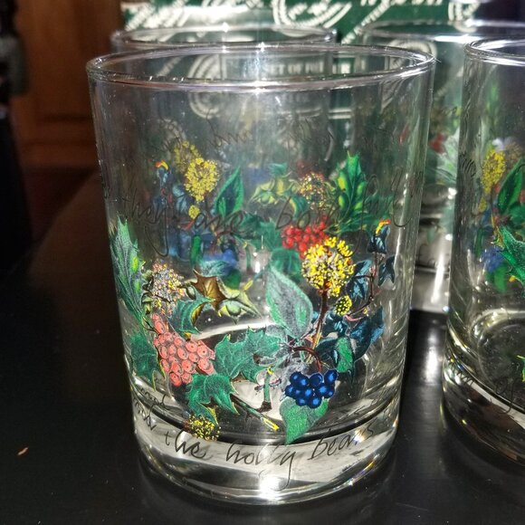 Portmeirion Glassware Set of FOUR (4) Double Old Fashion - The Holly & The Ivy - Picture 2 of 7